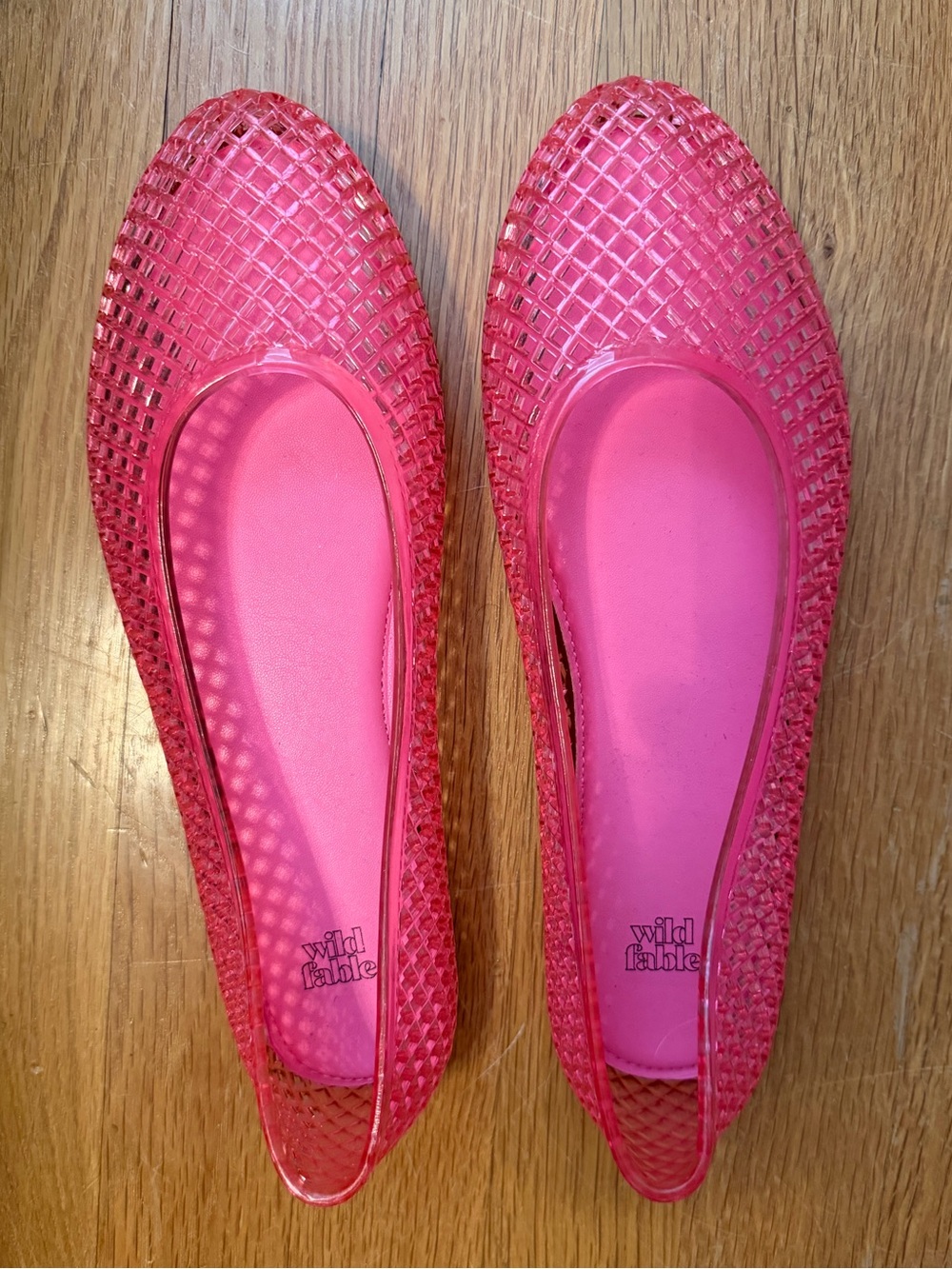 wild fable Hot Pink Jelly Lattice Ballet Flats